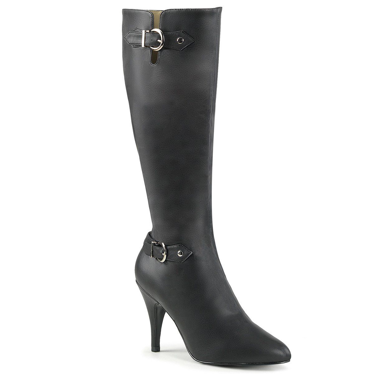 DREAM-2030 Black Faux Leather Pleaser Pink Label