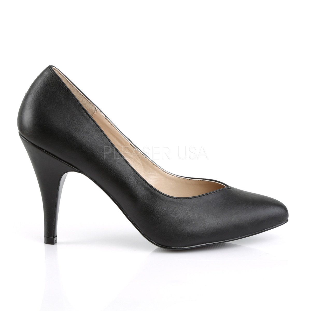 DREAM-420 Black Faux Leather Pleaser Pink Label