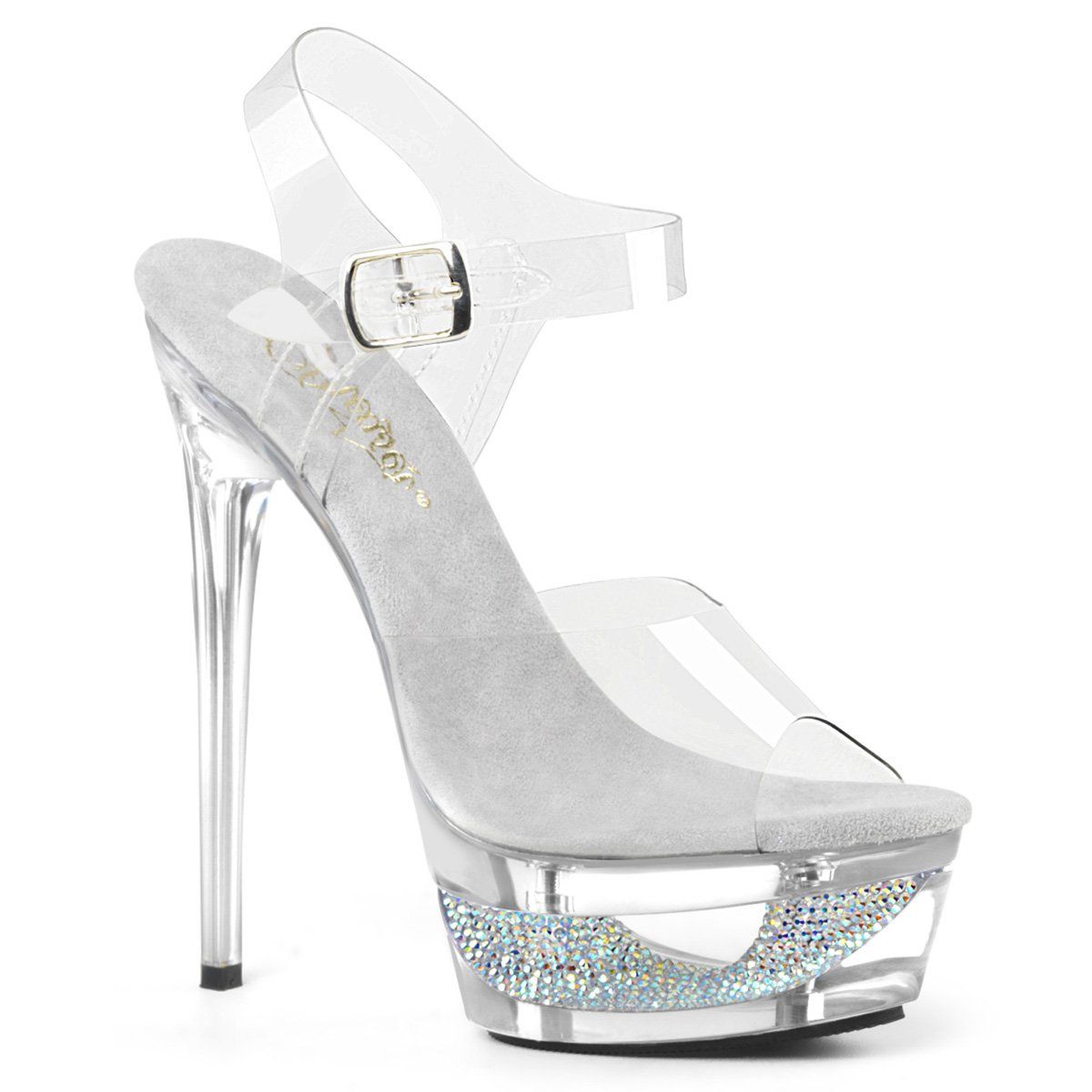 ECLIPSE-608DM Clear Platform Sandal Pleaser
