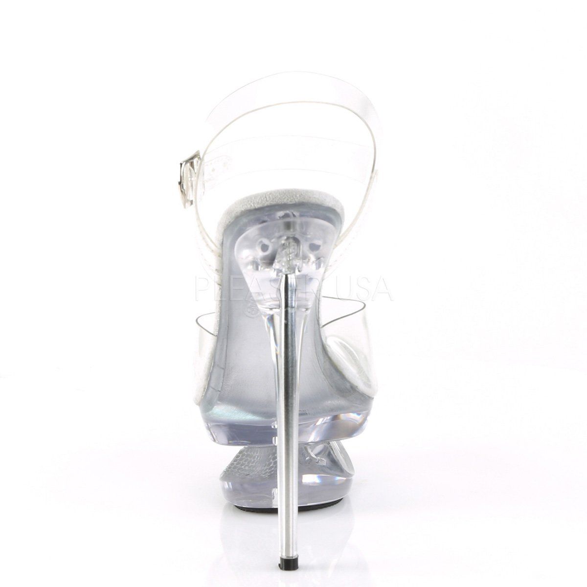 ECLIPSE-608DM Clear Platform Sandal Pleaser