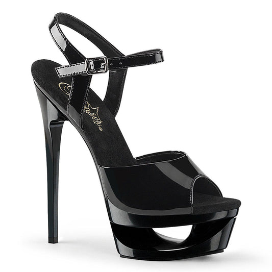 ECLIPSE-609 Black Patent Platform Sandal Pleaser