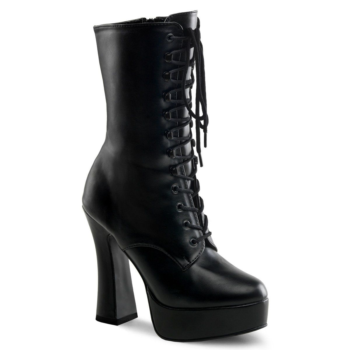 ELECTRA-1020 Black Faux Leather Ankle Boot Pleaser