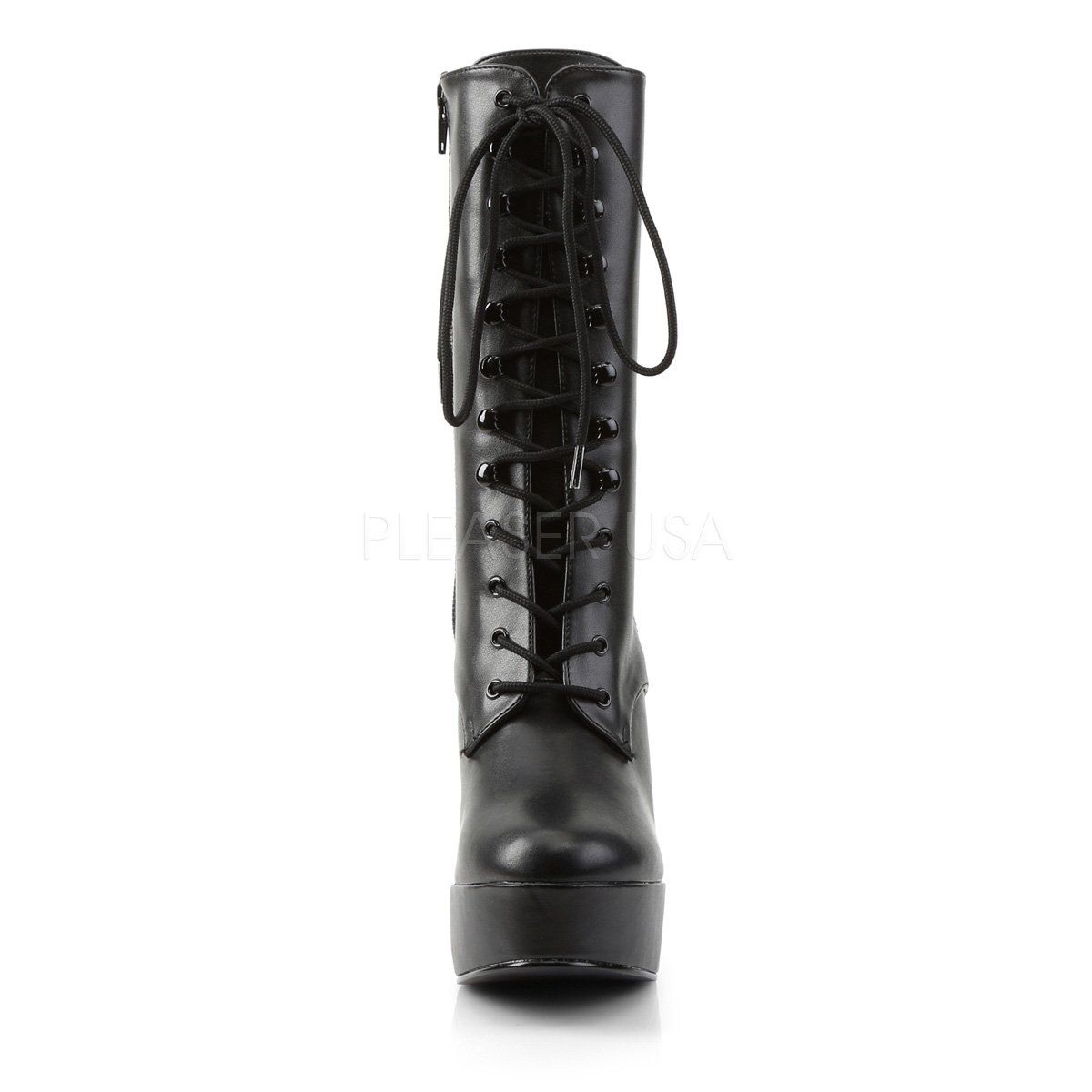 ELECTRA-1020 Black Faux Leather Ankle Boot Pleaser