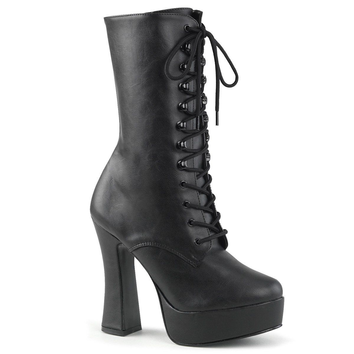 ELECTRA-1020 Black Faux Leather Ankle Boot Pleaser