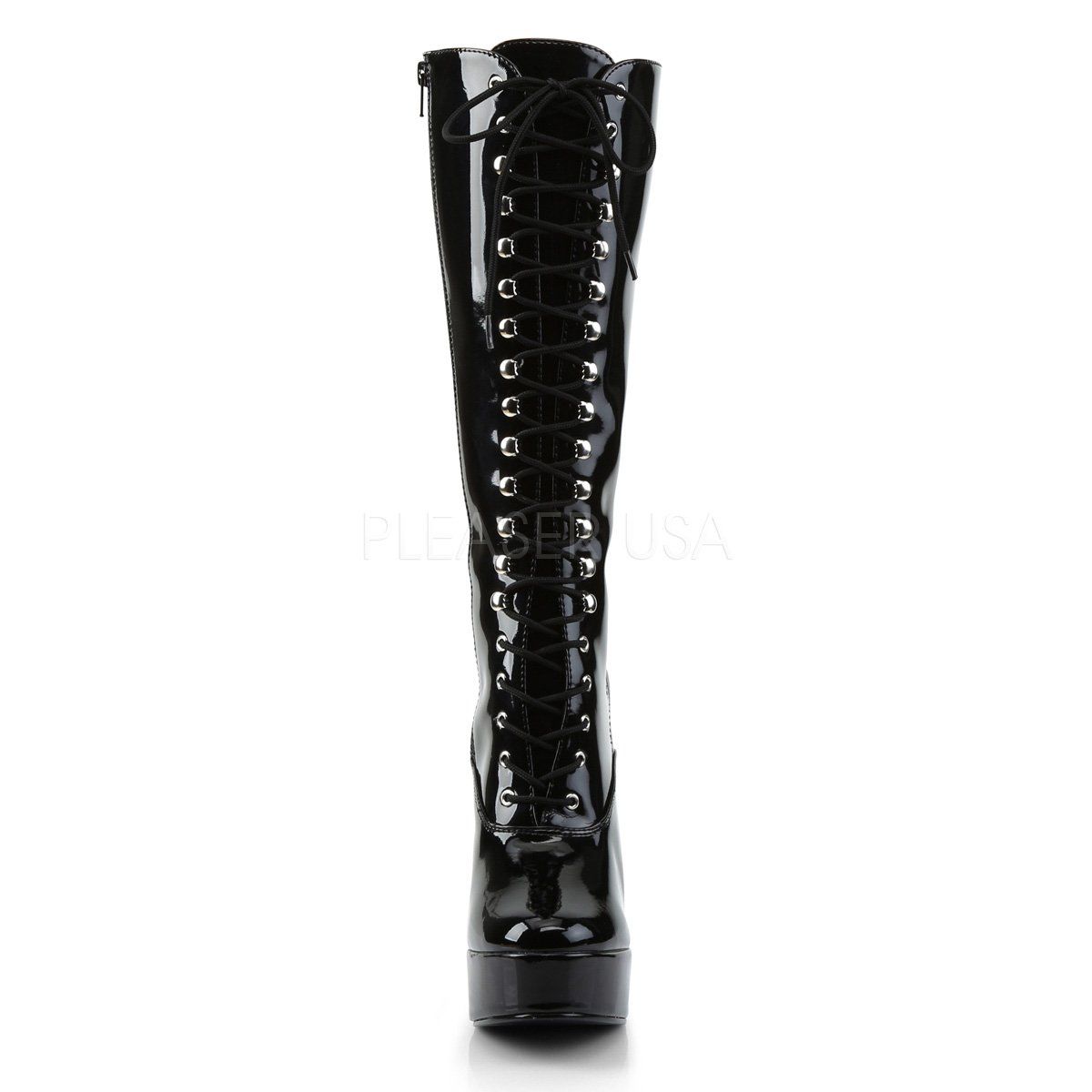 ELECTRA-2020 Black Patent Knee Boot Pleaser