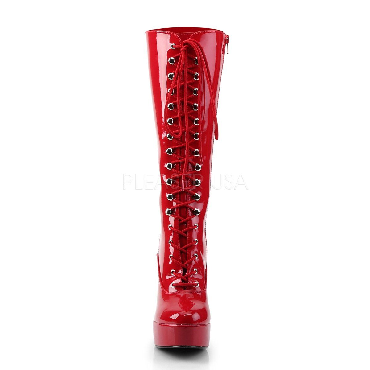 ELECTRA-2020 Red Patent Knee Boot Pleaser