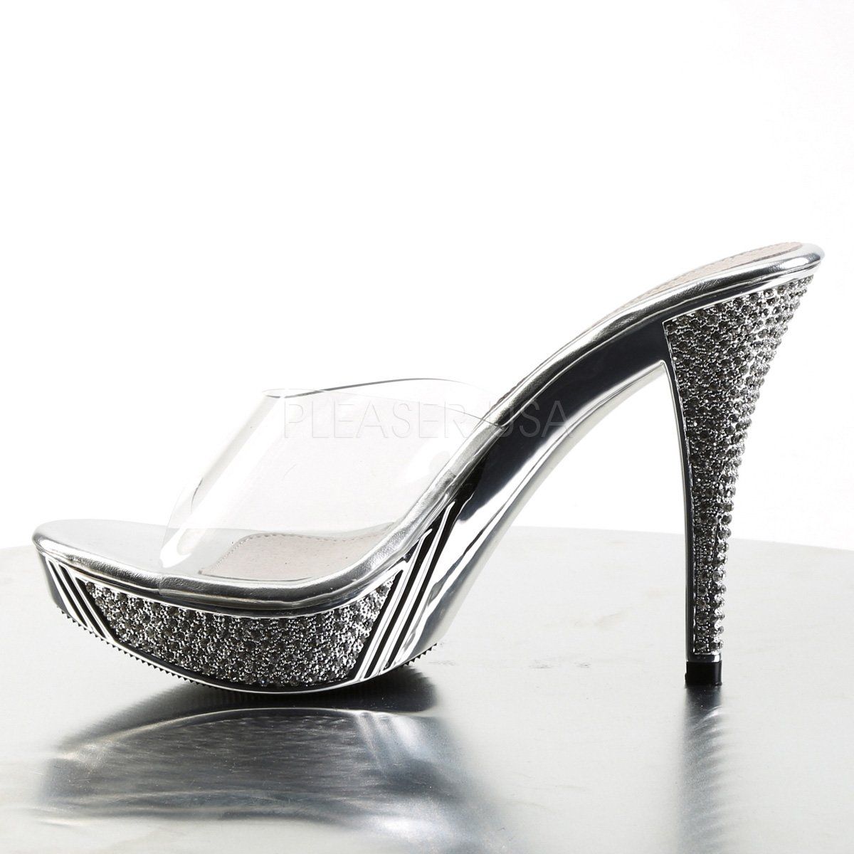 ELEGANT-401 Clear/Silver Chrome Fabulicious