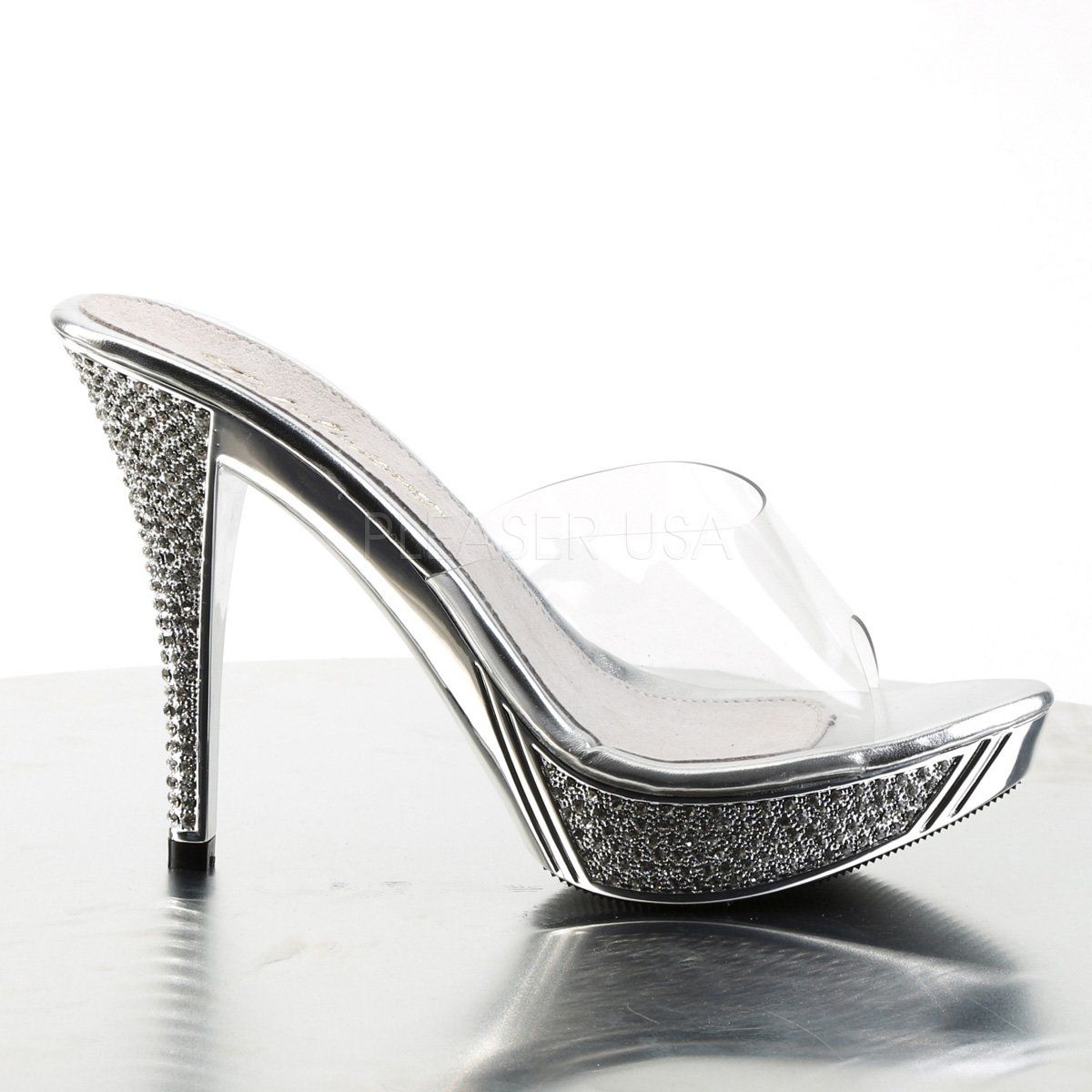 ELEGANT-401 Clear/Silver Chrome Fabulicious
