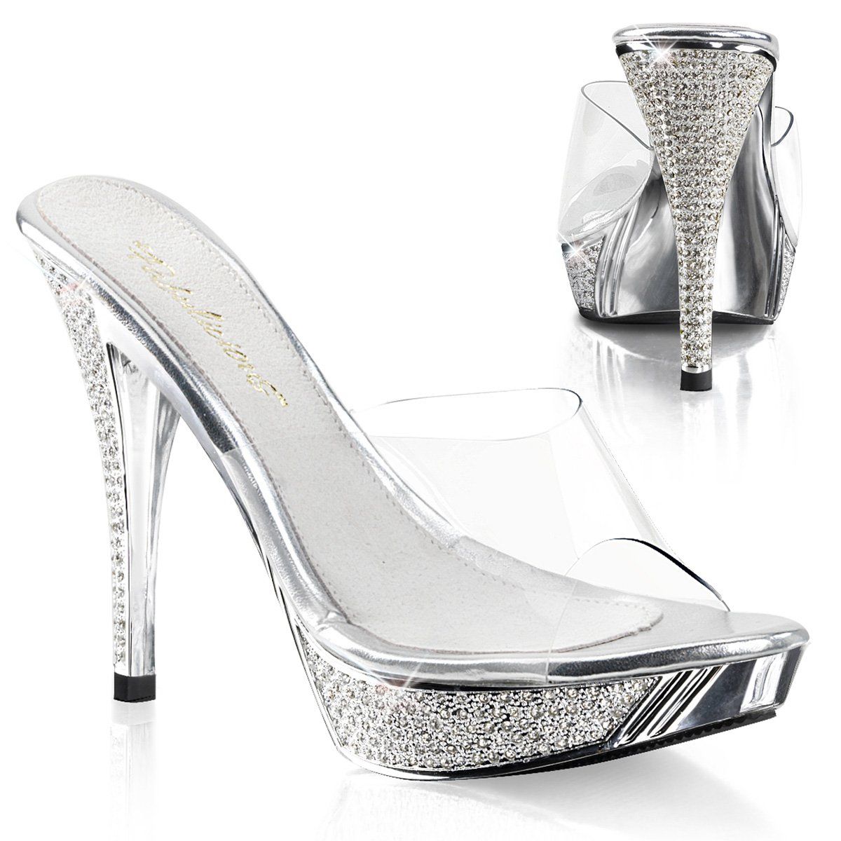 ELEGANT-401 Clear/Silver Chrome Fabulicious