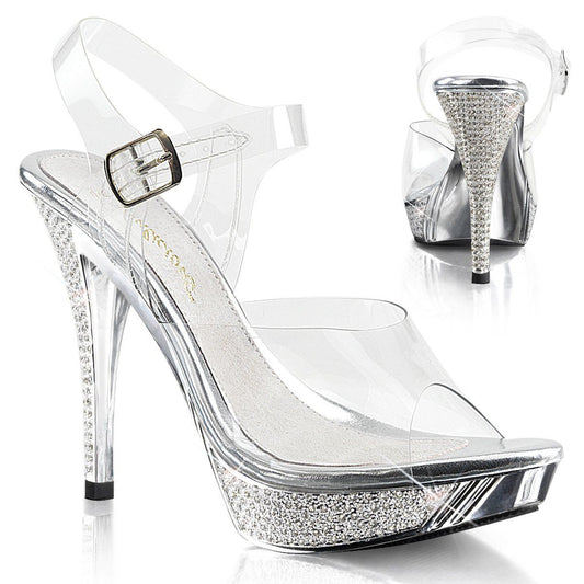 ELEGANT-408 Clear/Silver Chrome Fabulicious