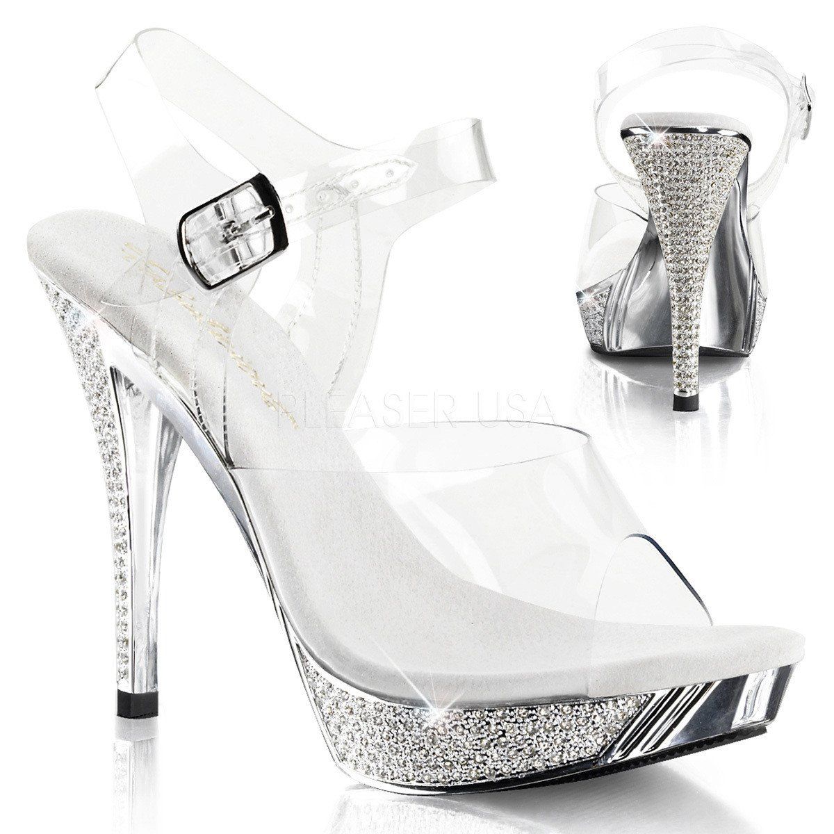 ELEGANT-408 Clear/Silver Chrome Fabulicious