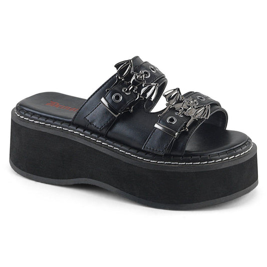 EMILY-100 Black Vegan Leather Demonia