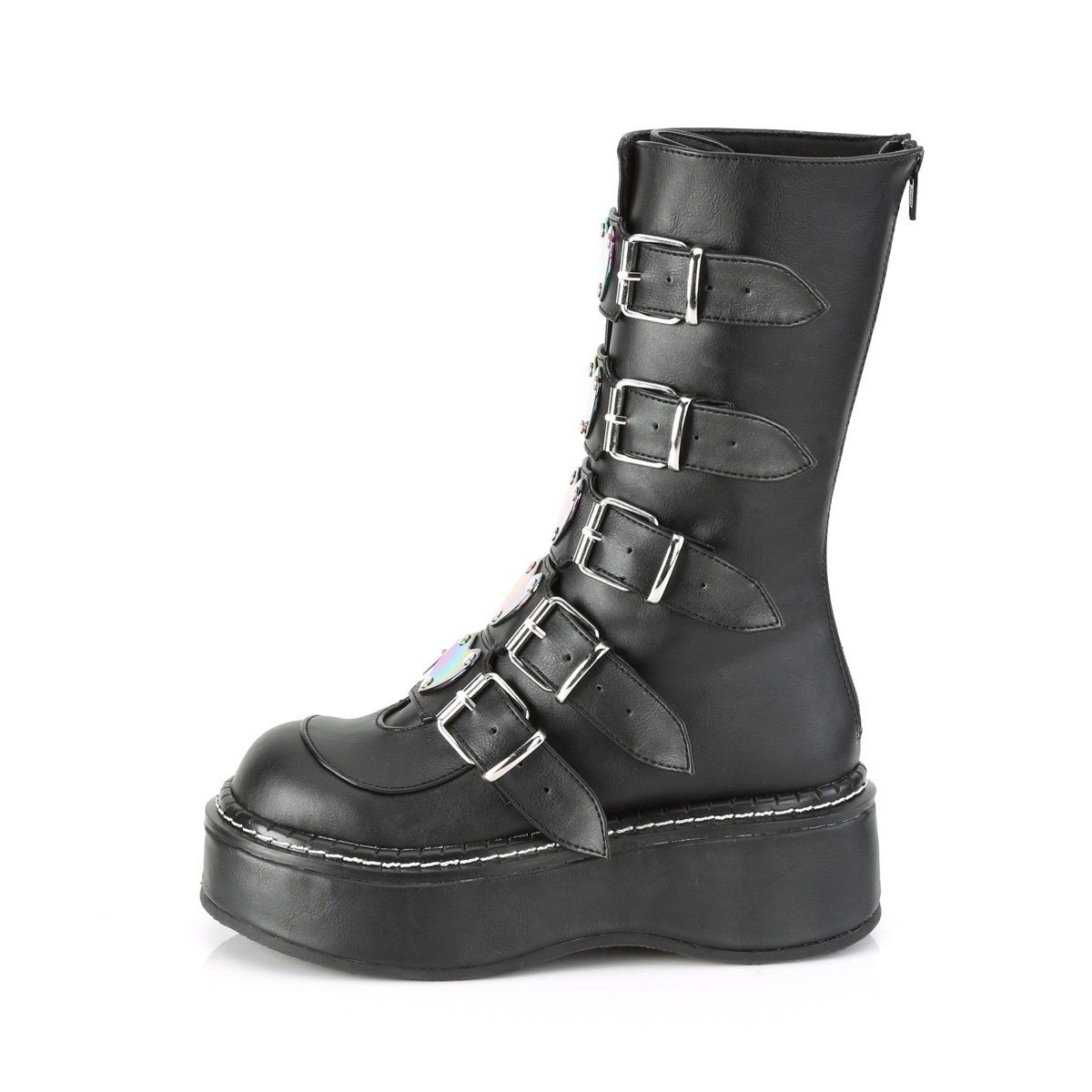 EMILY-330 Black Vegan Leather Demonia