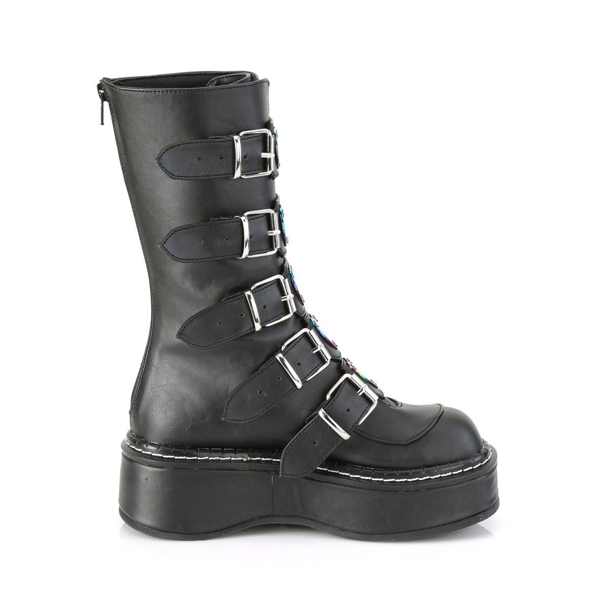 EMILY-330 Black Vegan Leather Demonia