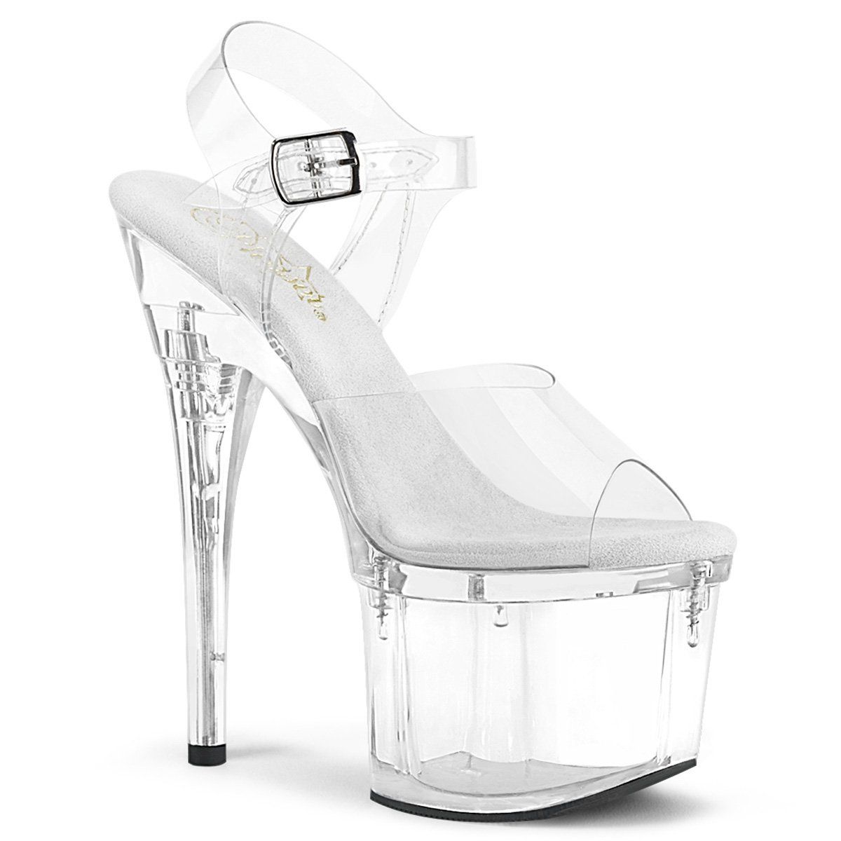 ESTEEM-708 Clear Platform Sandal Pleaser