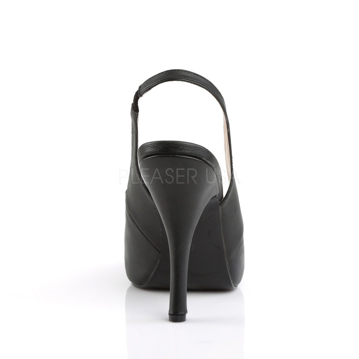 EVE-04 Black Faux Leather Pleaser Pink Label