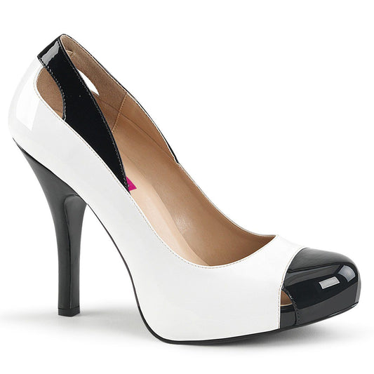 EVE-07 White-Black Patent Pleaser Pink Label
