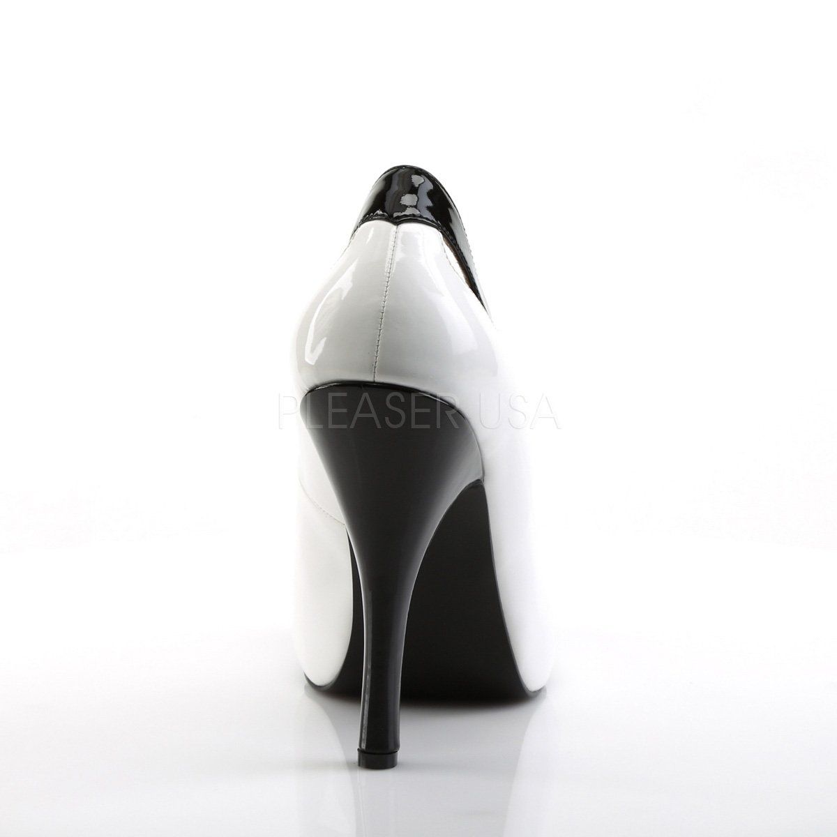 EVE-07 White-Black Patent Pleaser Pink Label