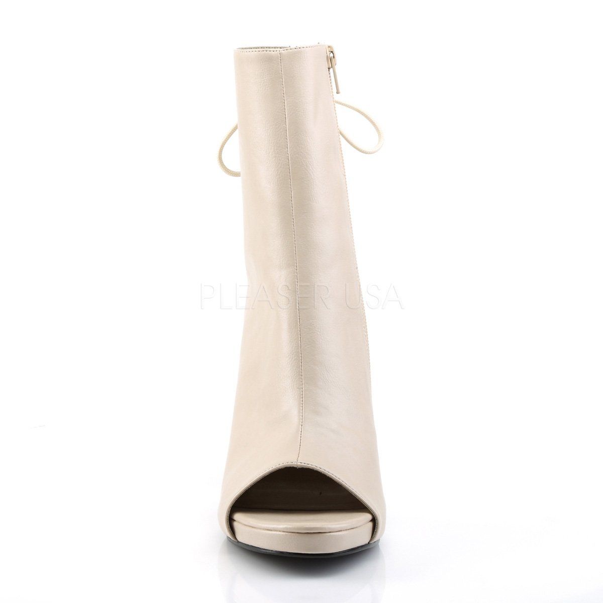 EVE-102 Cream Faux Leather Pleaser Pink Label