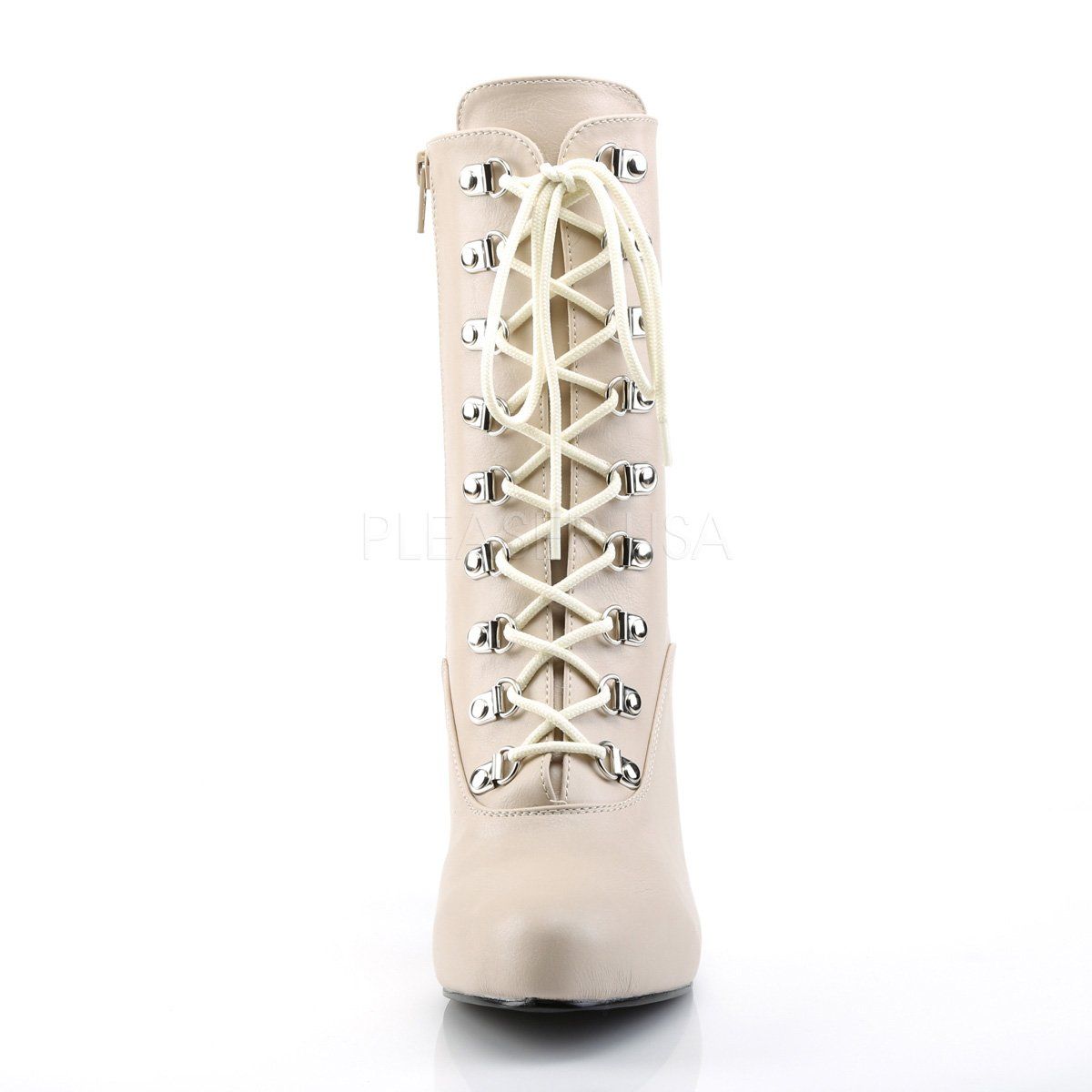 EVE-106 Cream Faux Leather Pleaser Pink Label
