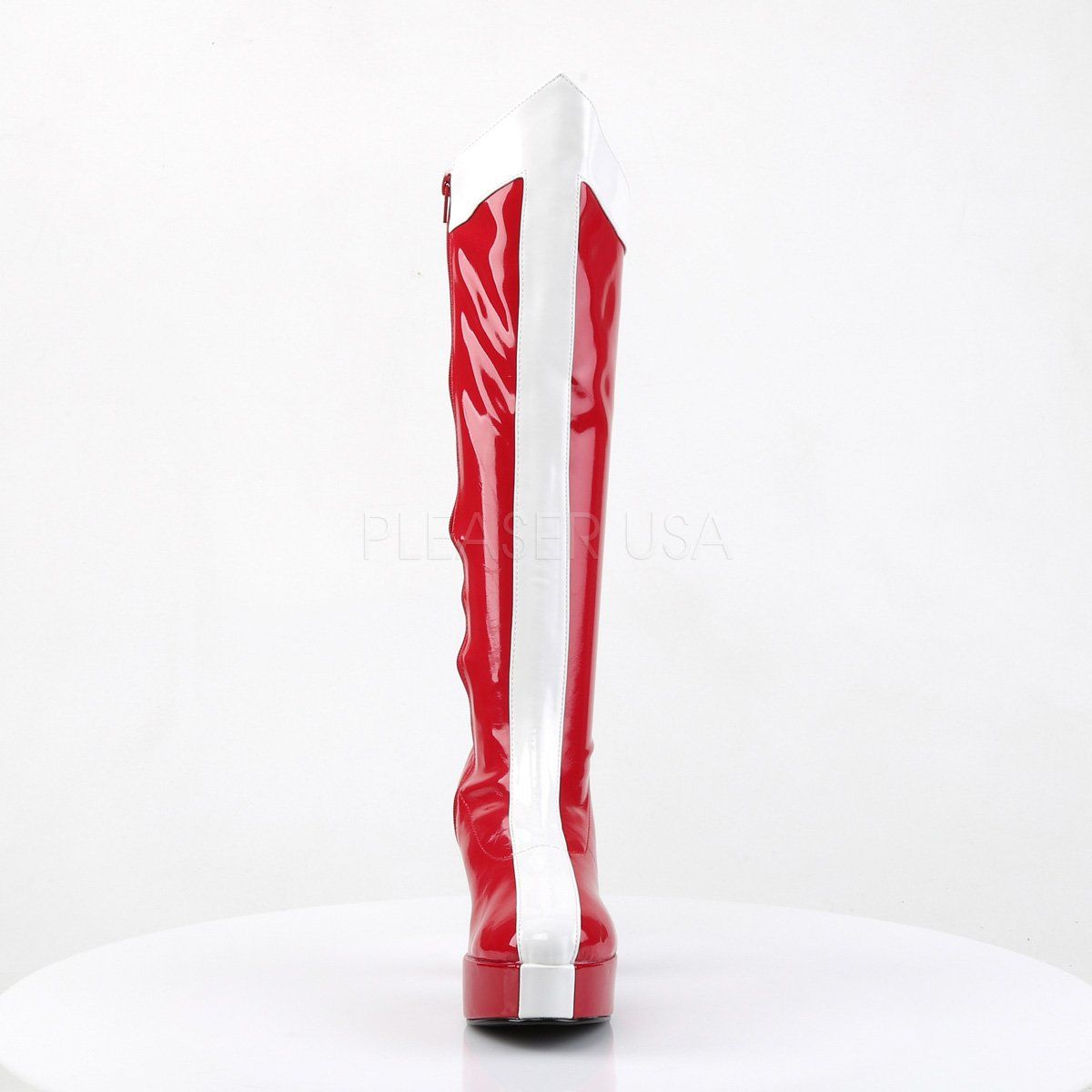 EXOTICA-305 Red-White Stretch Patent Funtasma