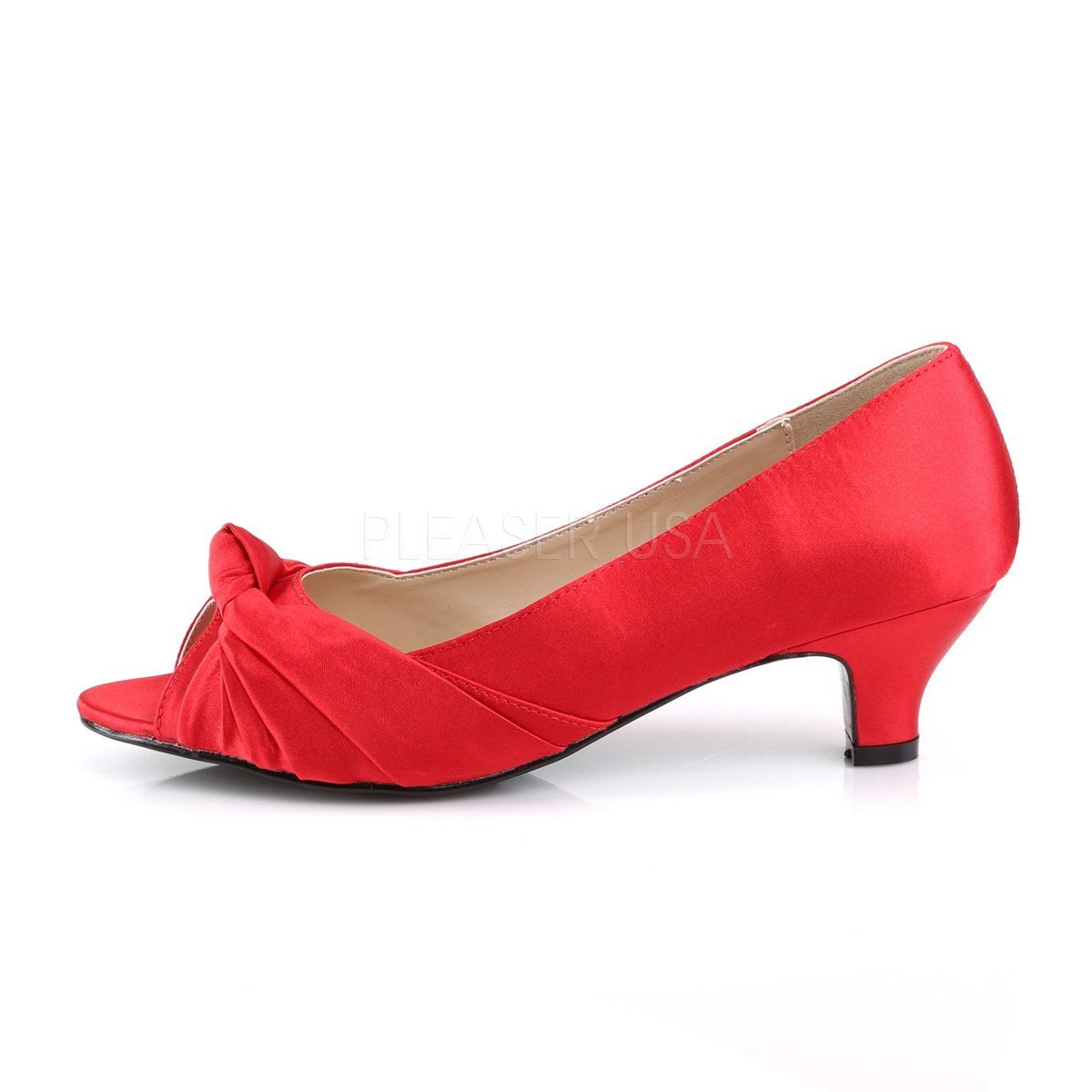 FAB-422 Red Satin Pleaser Pink Label