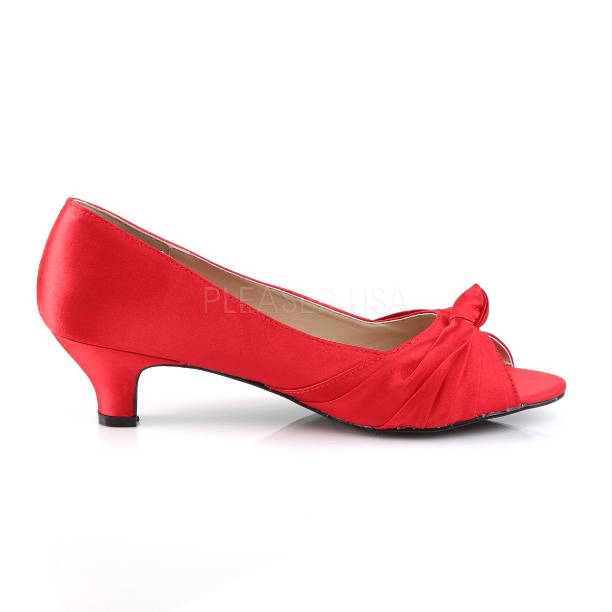 FAB-422 Red Satin Pleaser Pink Label