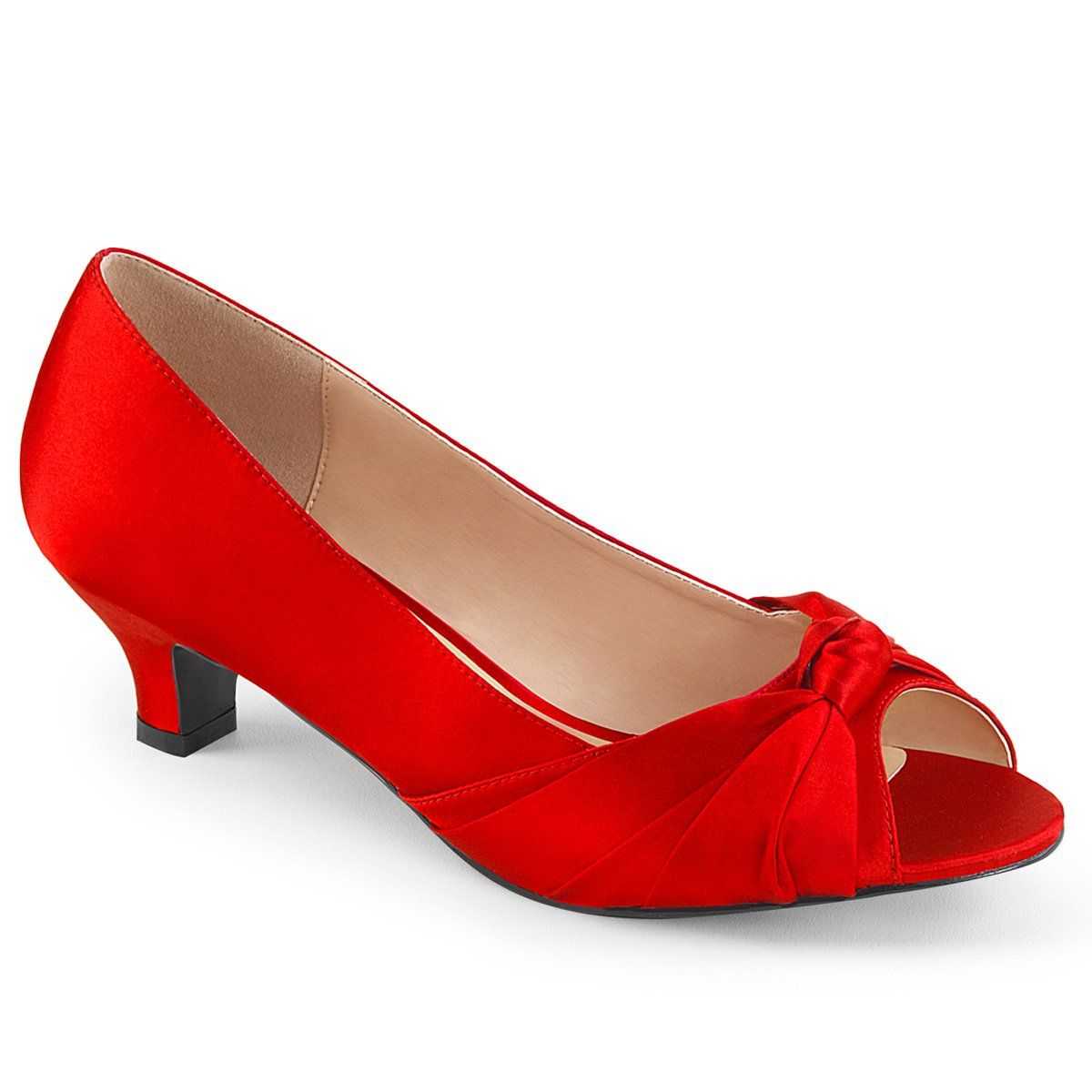 FAB-422 Red Satin Pleaser Pink Label