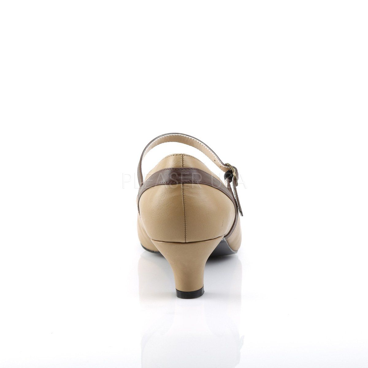 FAB-425 Tan-Brown Faux Leather Pleaser Pink Label