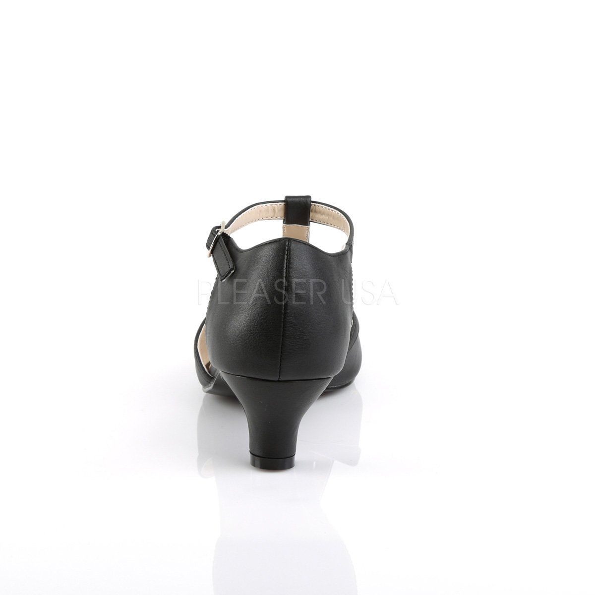 FAB-428 Black Faux Leather Pleaser Pink Label