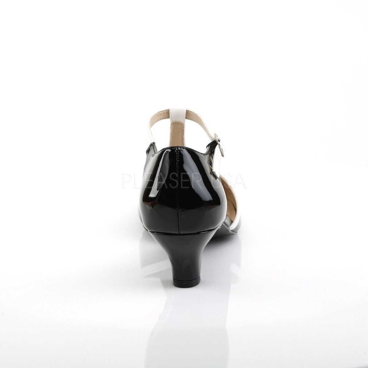 FAB-428 Black-White Patent/White Pleaser Pink Label