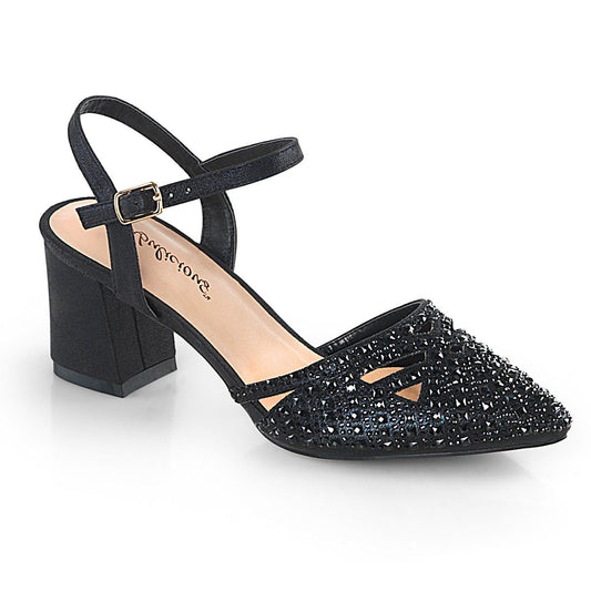 FAYE-06 Black Shimmering Fabric Fabulicious