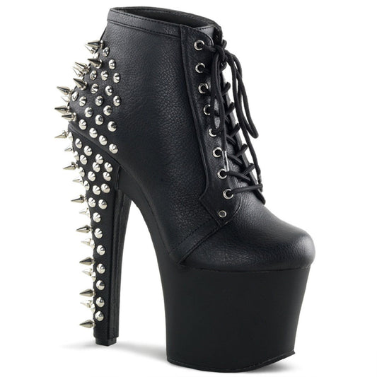 FEARLESS-700-28 Black Faux Leather Ankle Boot Pleaser