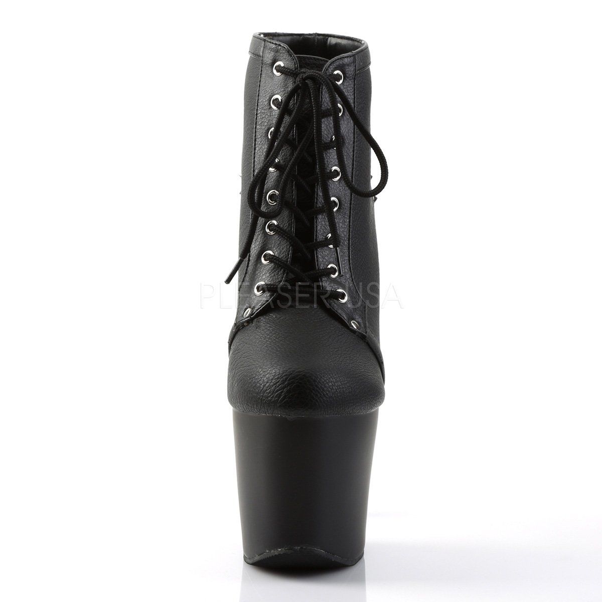FEARLESS-700-28 Black Faux Leather Ankle Boot Pleaser