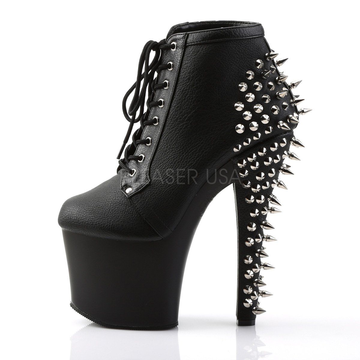 FEARLESS-700-28 Black Faux Leather Ankle Boot Pleaser