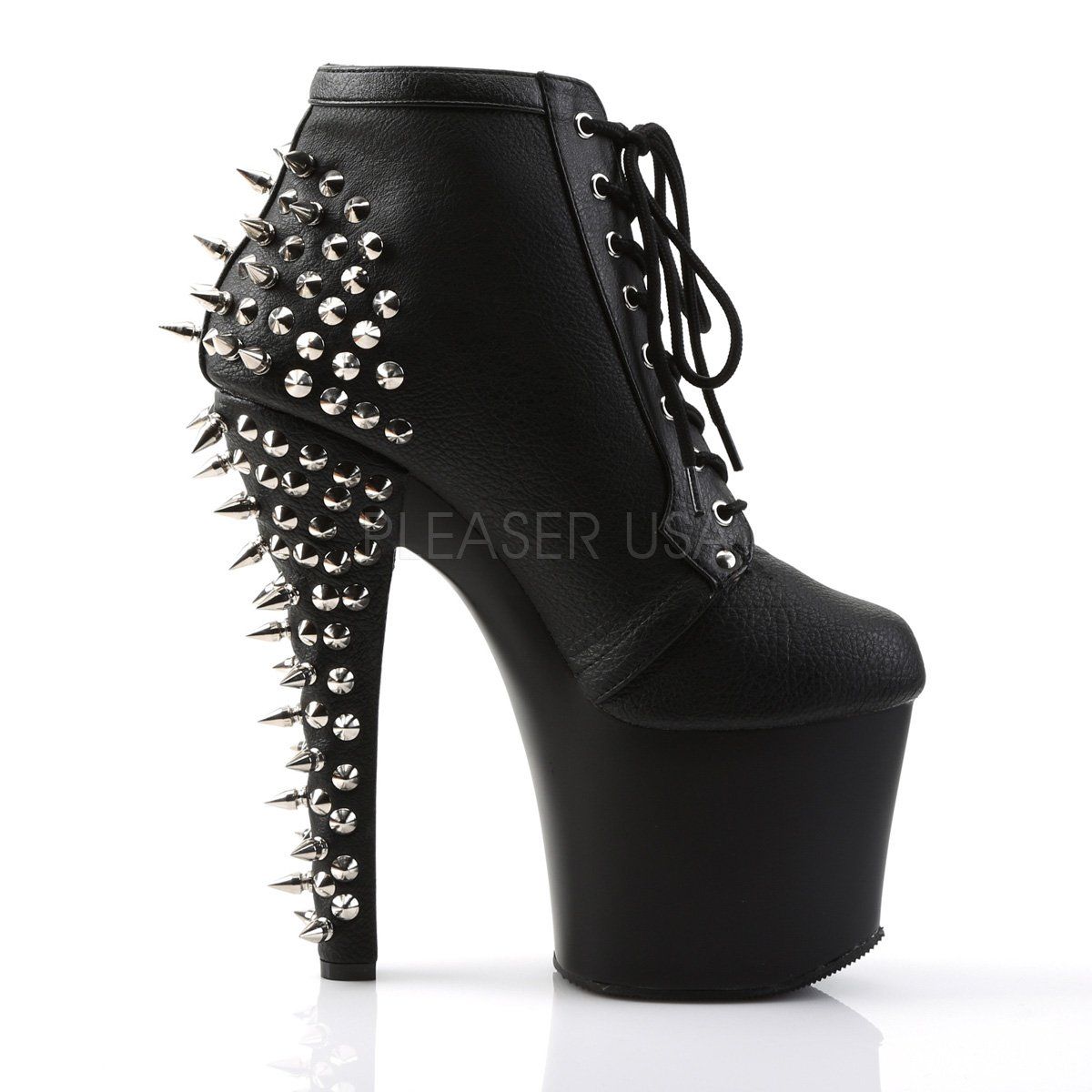FEARLESS-700-28 Black Faux Leather Ankle Boot Pleaser