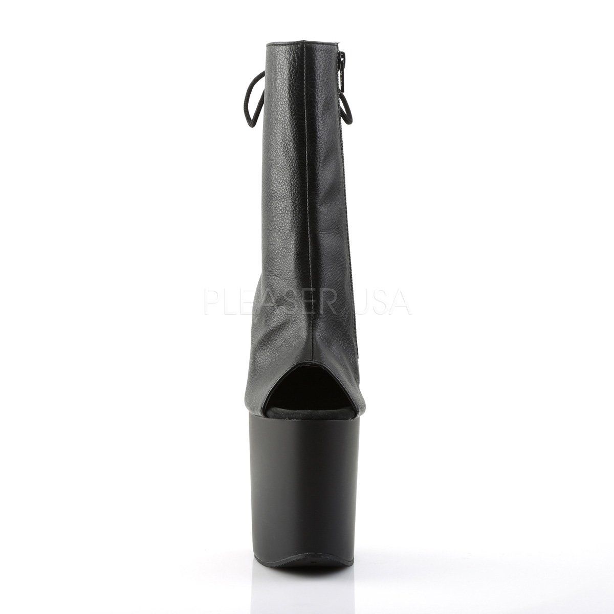 FLAMINGO-1018 Black Faux Leather Ankle Boot Pleaser