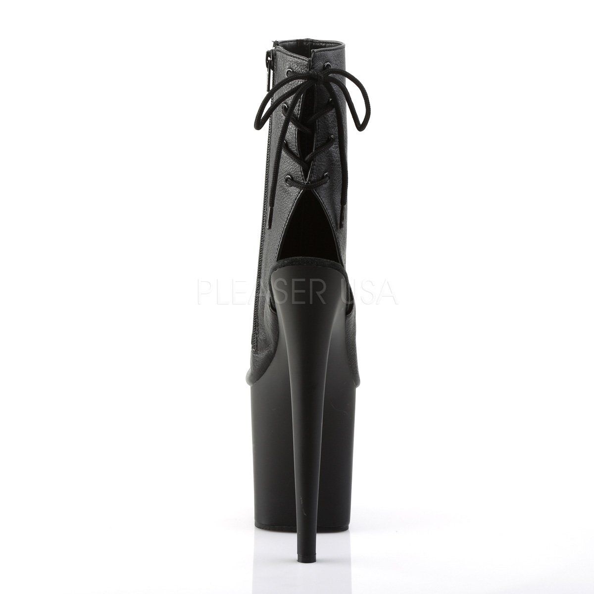 FLAMINGO-1018 Black Faux Leather Ankle Boot Pleaser