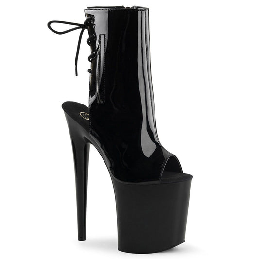 FLAMINGO-1018 Black Patent Ankle Boot Pleaser