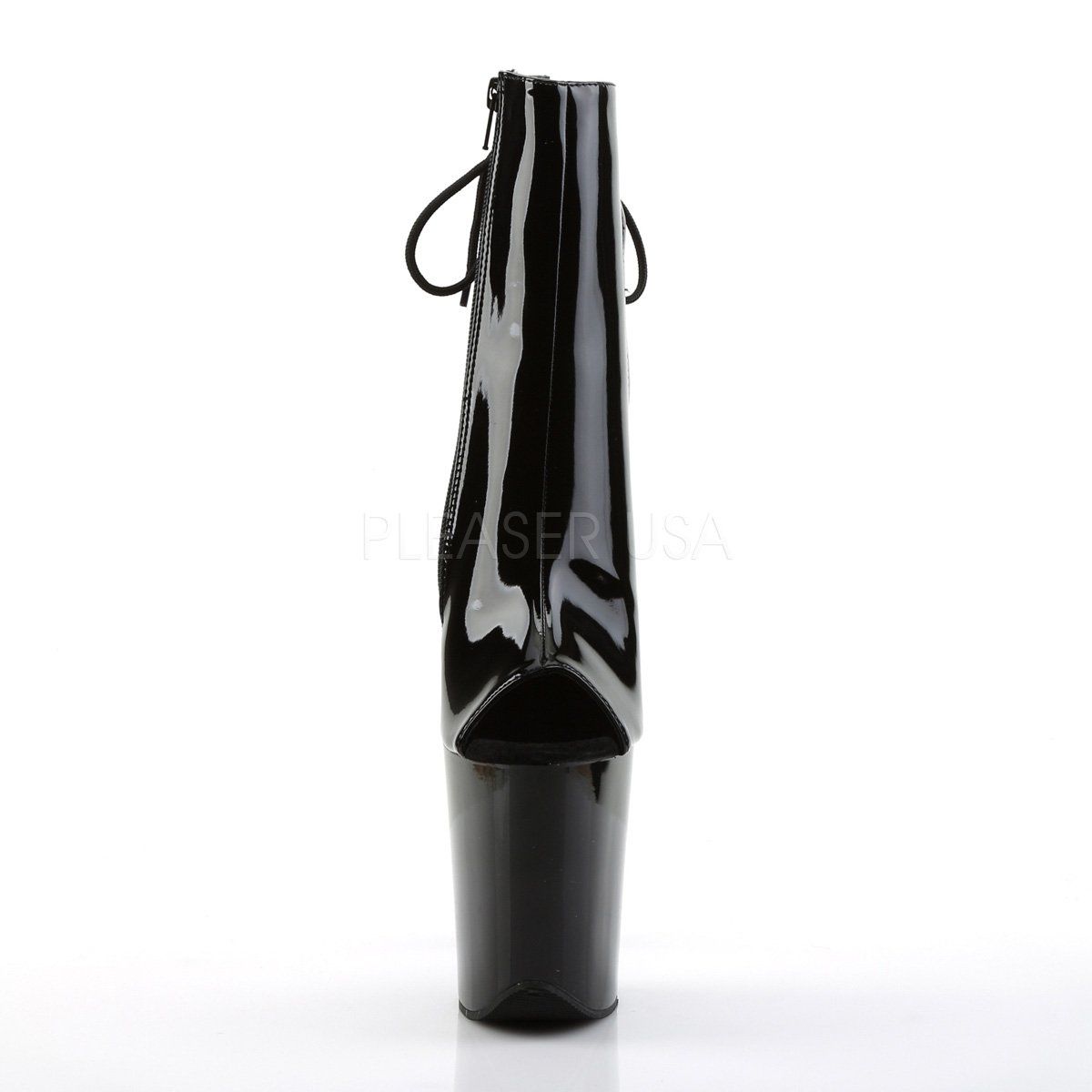 FLAMINGO-1018 Black Patent Ankle Boot Pleaser