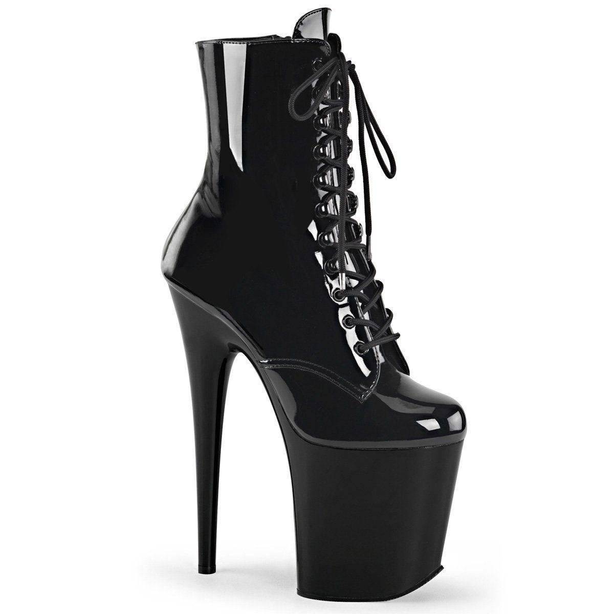 FLAMINGO-1020 Black Patent Ankle Boot Pleaser
