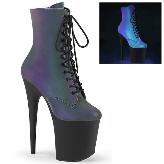FLAMINGO-1020REFL Green Multi Reflective Ankle Boot Pleaser