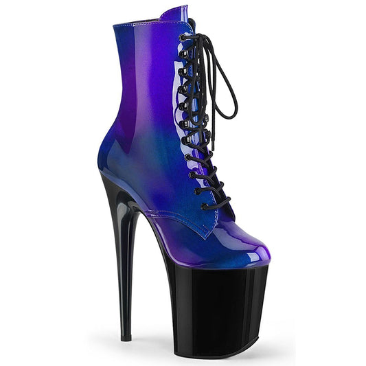 FLAMINGO-1020SHG Blue-Purple/Black Ankle Boot Pleaser