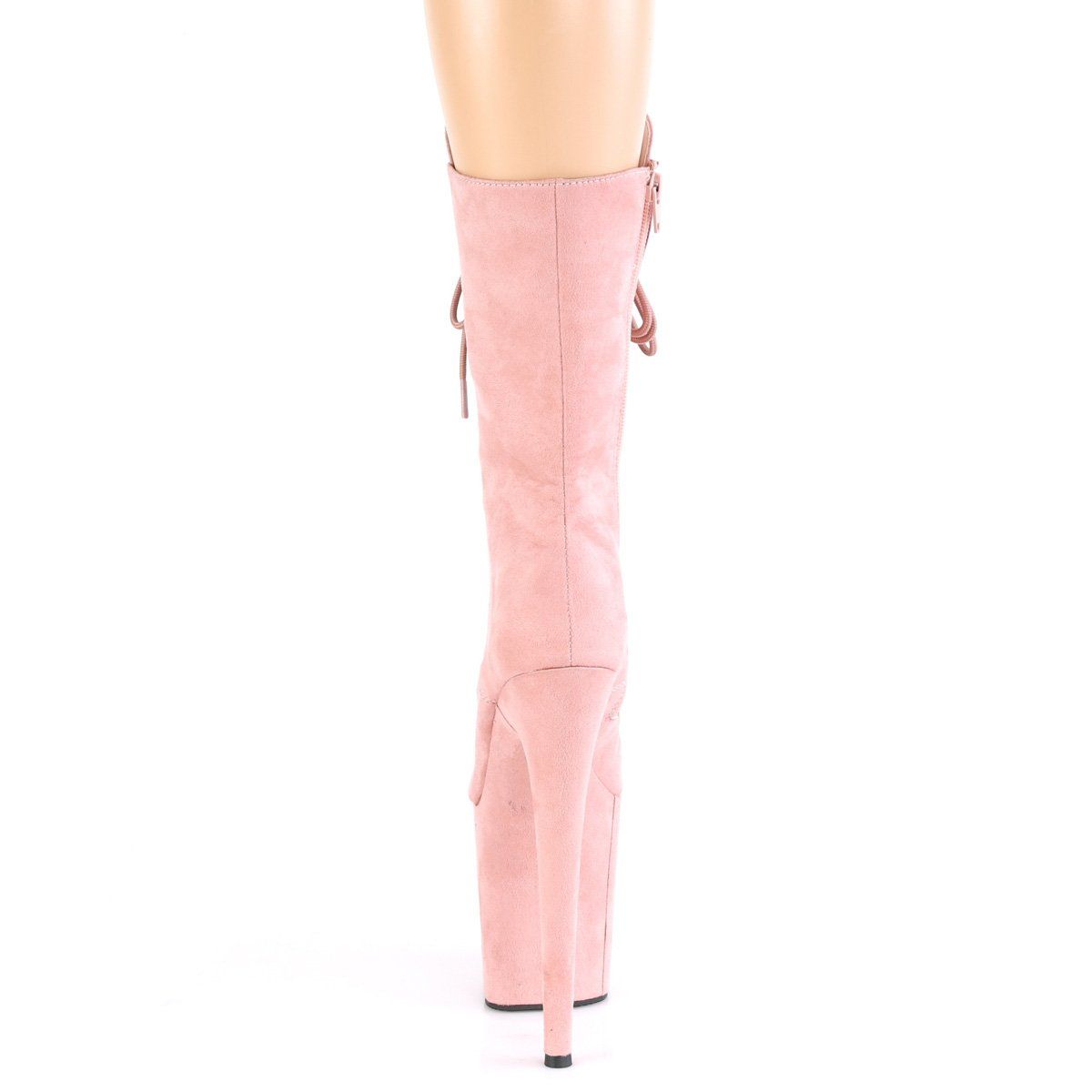 FLAMINGO-1050FS Baby Pink Faux Suede/Baby Pink Faux Suede Mid-Calf Boot Pleaser