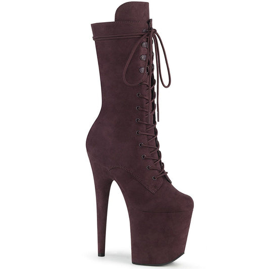 FLAMINGO-1050FS Brown Faux Suede Mid-Calf Boot Pleaser