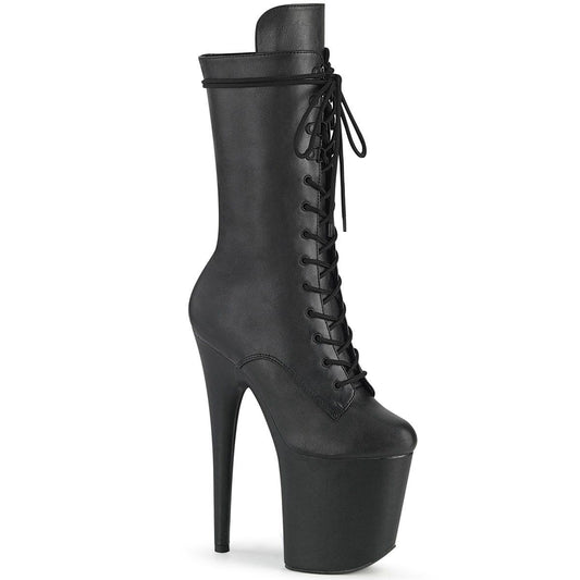 FLAMINGO-1050WR Black Faux Leather Mid-Calf Boot Pleaser
