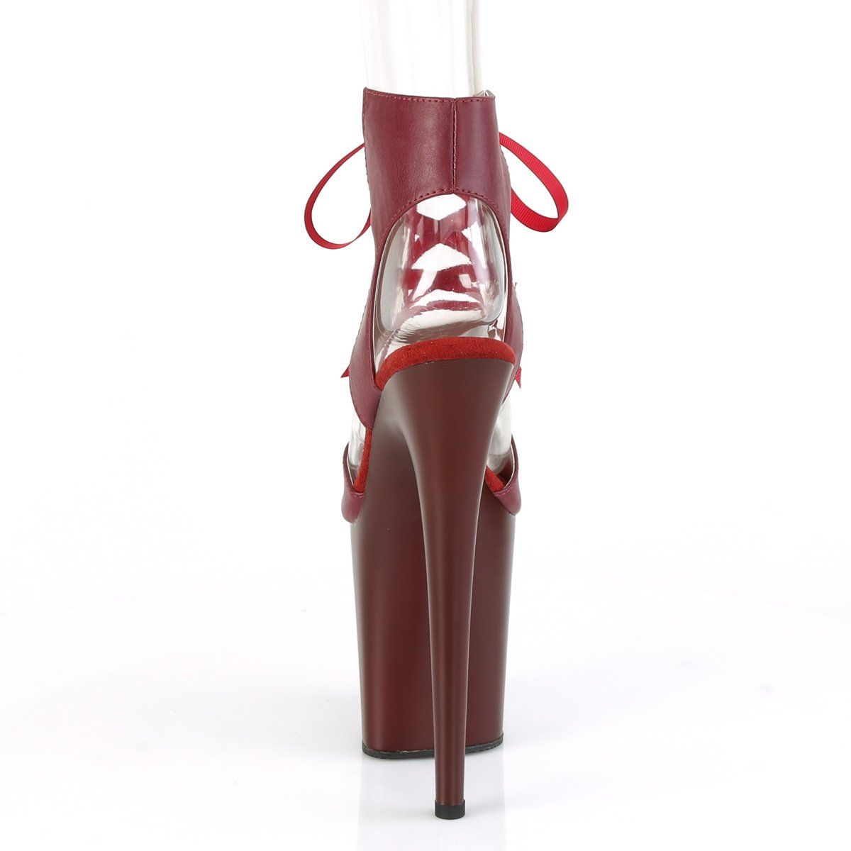 FLAMINGO-800-14 Burgundy Faux Leather/Burgundy Matte Platform Sandal Pleaser