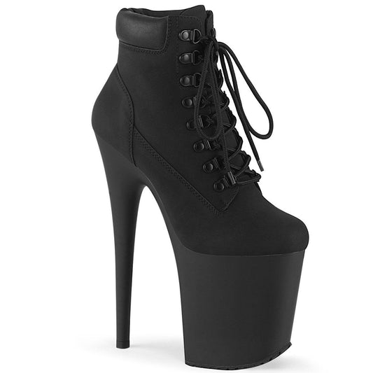 FLAMINGO-800TL-02 Black Nubuck Faux Leather Boot Pleaser