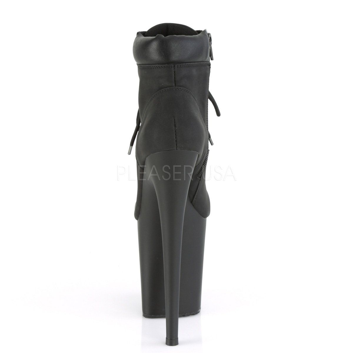 FLAMINGO-800TL-02 Black Nubuck Faux Leather Boot Pleaser