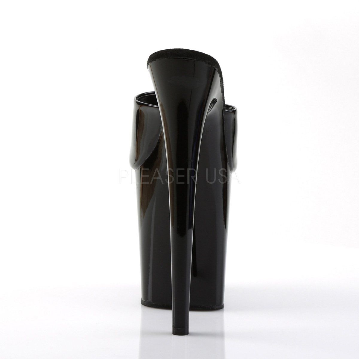 FLAMINGO-801 Black Patent Slide Pleaser